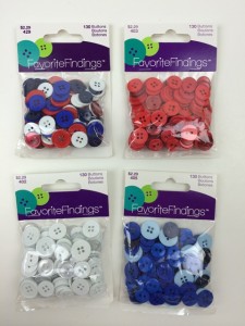 Red white and blue buttons