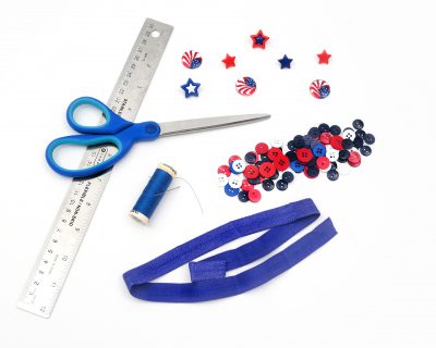Patriotic Button Headband Materials