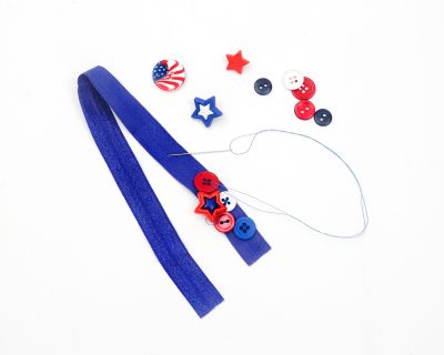 Patriotic Button Headband Step2