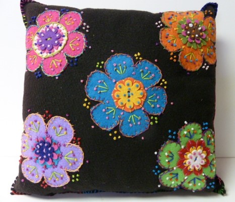 felt flower pillow