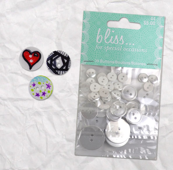 Pearl Bliss Buttons with doodles